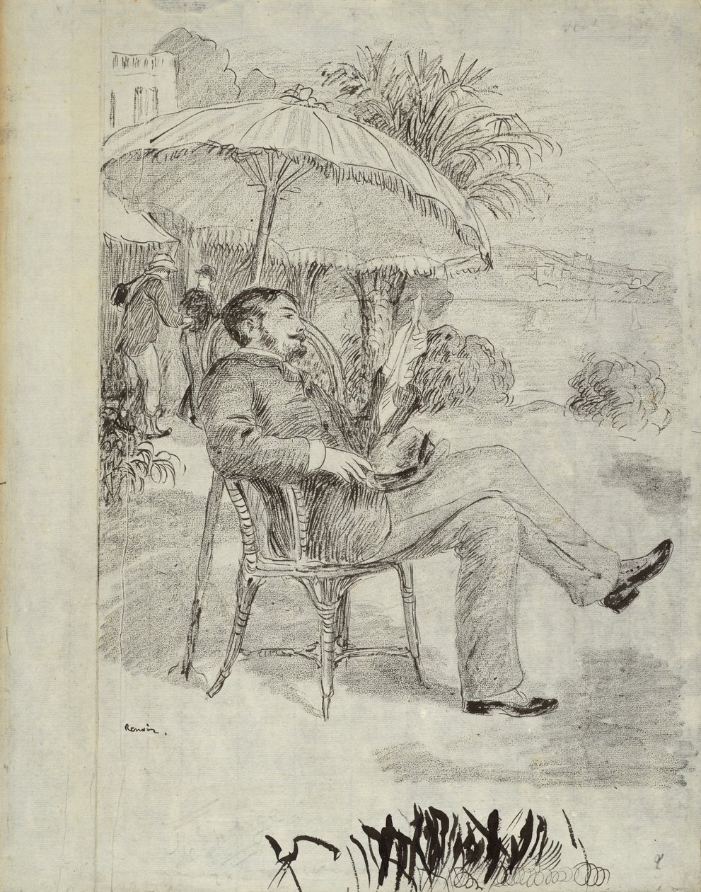 Egy bordigherai szálloda teraszán: A festő, Jean Martin véleményezi az 1881-es törvényjavaslatát alkotó: Pierre Auguste Renoir
