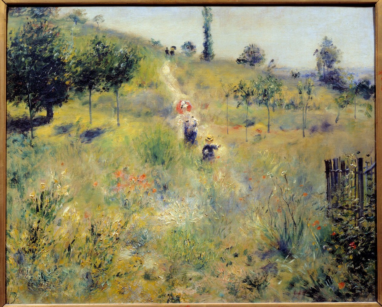 A magasfűben emelkedő ösvény Pierre Auguste Renoir (1841-1919) festménye 1875 V. 0,6x0,74 m Párizs, Muse d