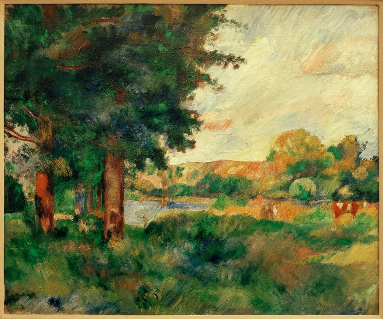 Ile de France tájképe nagy fákkal alkotó: Pierre Auguste Renoir