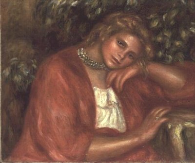 Töprengő fiatal nő alkotó: Pierre Auguste Renoir