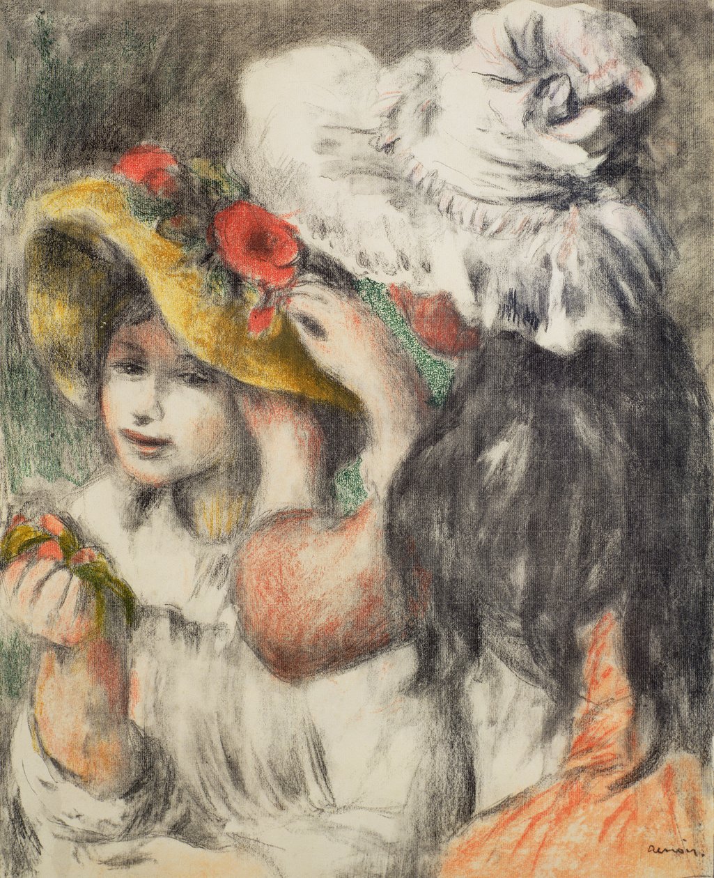 Pinning The Hat, 1898 alkotó: Pierre Auguste Renoir