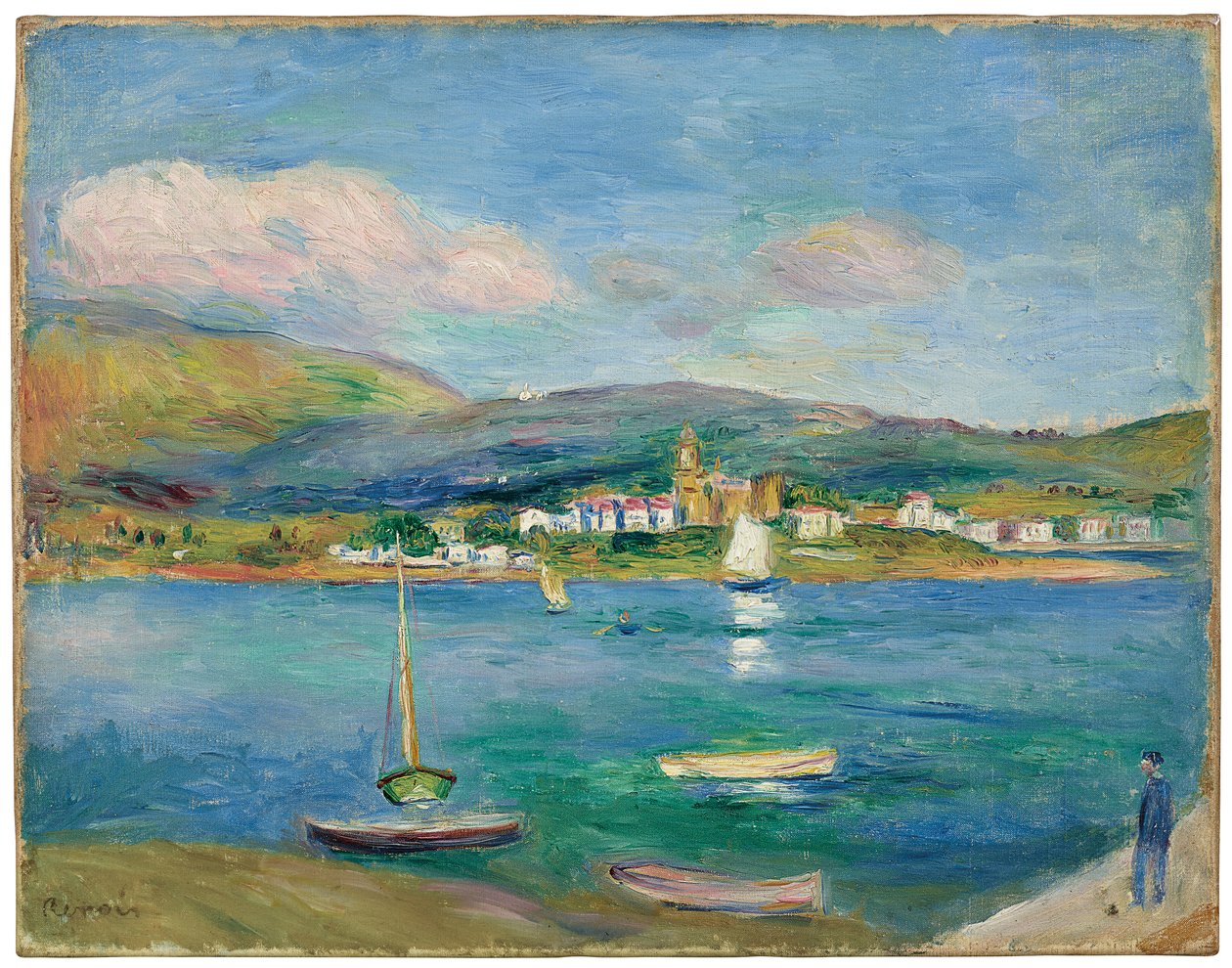 Halászkikötő, kilátás Hondarribiára Hendaye-ból, 1895 alkotó: Pierre Auguste Renoir