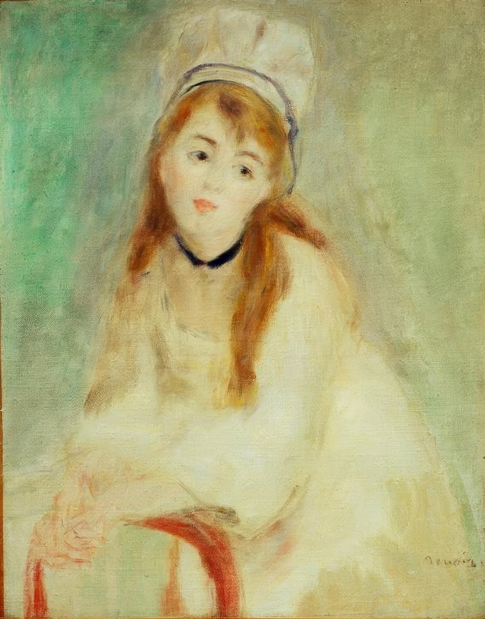 Egy fiatal nő portréja. Szimfónia fehérben alkotó: Pierre Auguste Renoir