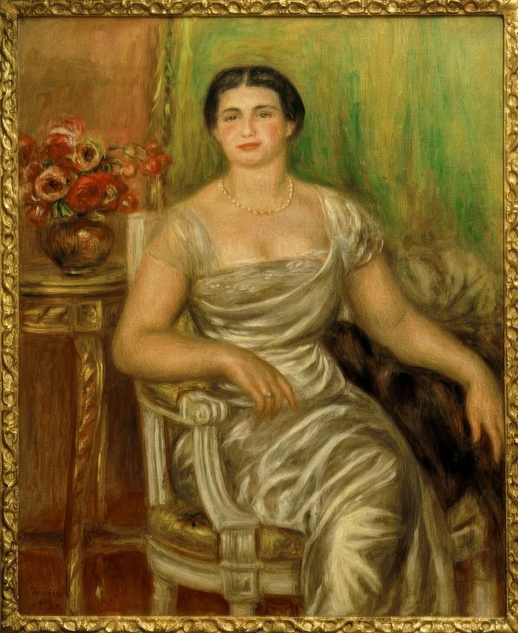 Alice Vallières-Merzbach költő portréja alkotó: Pierre Auguste Renoir