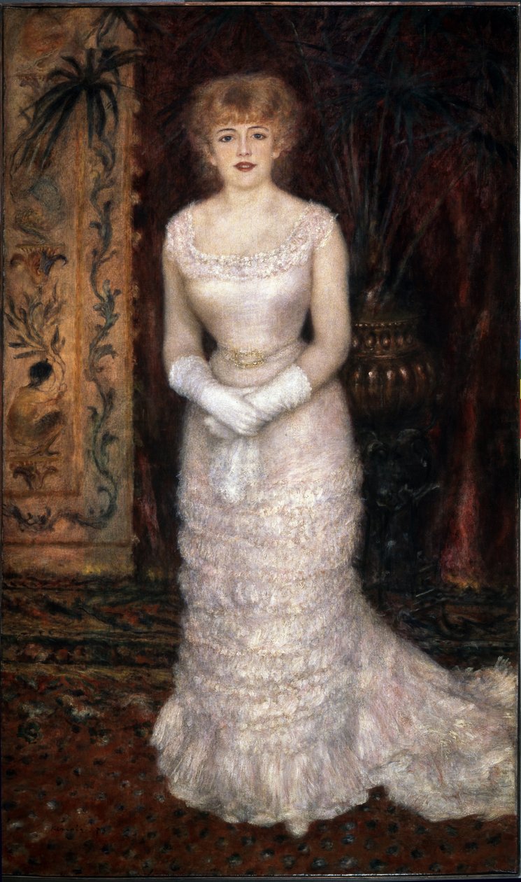 Jeanne Samary színésznő portréja (Comedie Francaise). Pierre Auguste Renoir festménye (Pierre-Auguste Renoir alkotó: Pierre Auguste Renoir