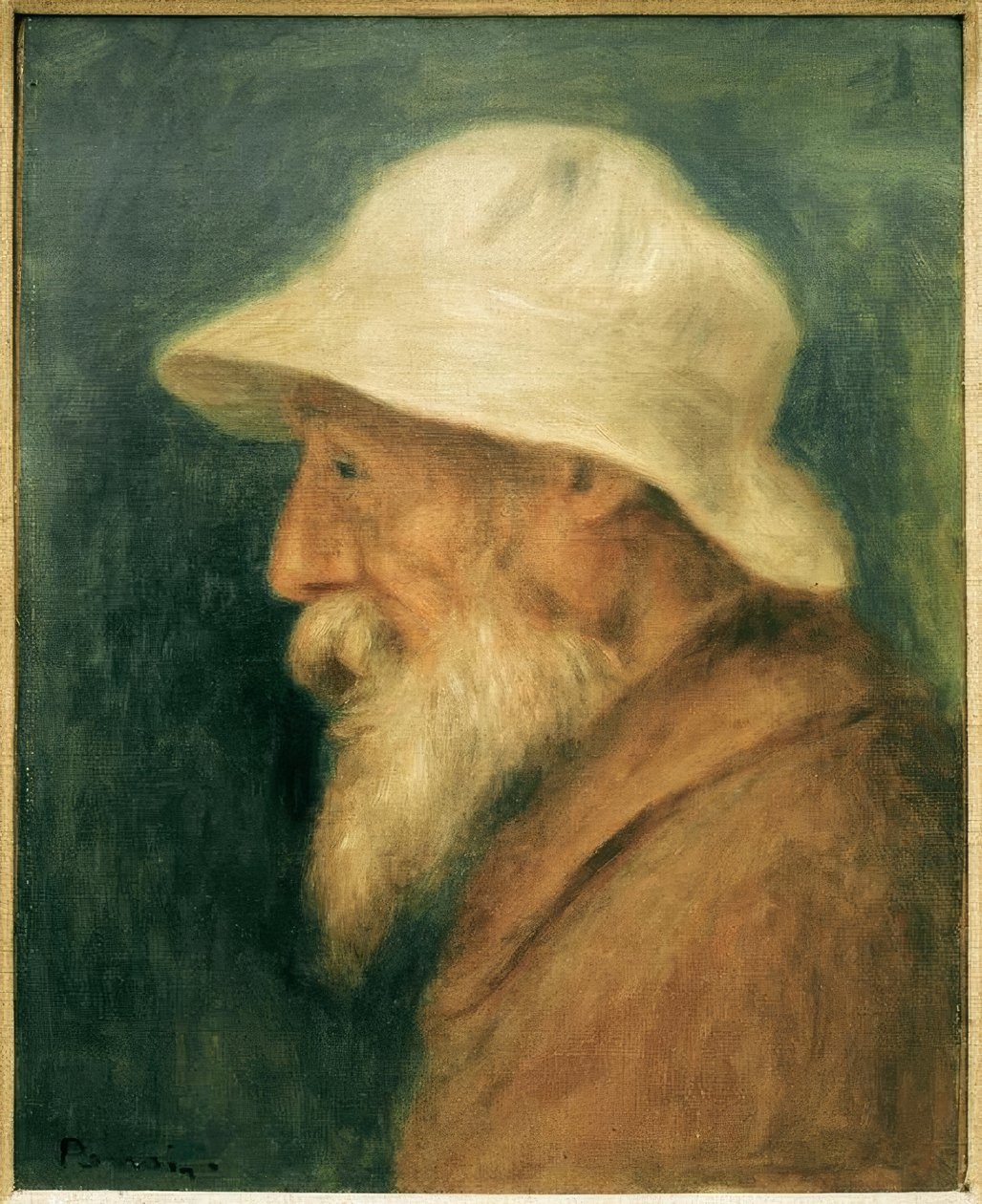 A fehér kalapos művész portréja alkotó: Pierre Auguste Renoir