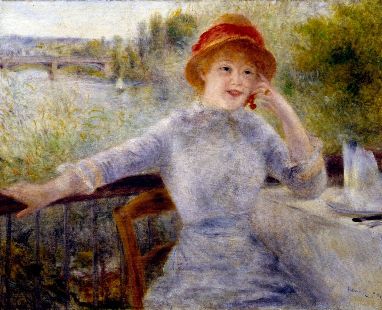Alphonsine Fournaise (1845-1937), korábban „A la Grenouillere” néven ismert portréja: A Chatou és Rueil közötti Chiard (Yvelines) szigeten lévő étterem tulajdonosának lánya, Pierre Auguste Renoir (1841-1919) festménye ) alkotó: Pierre Auguste Renoir