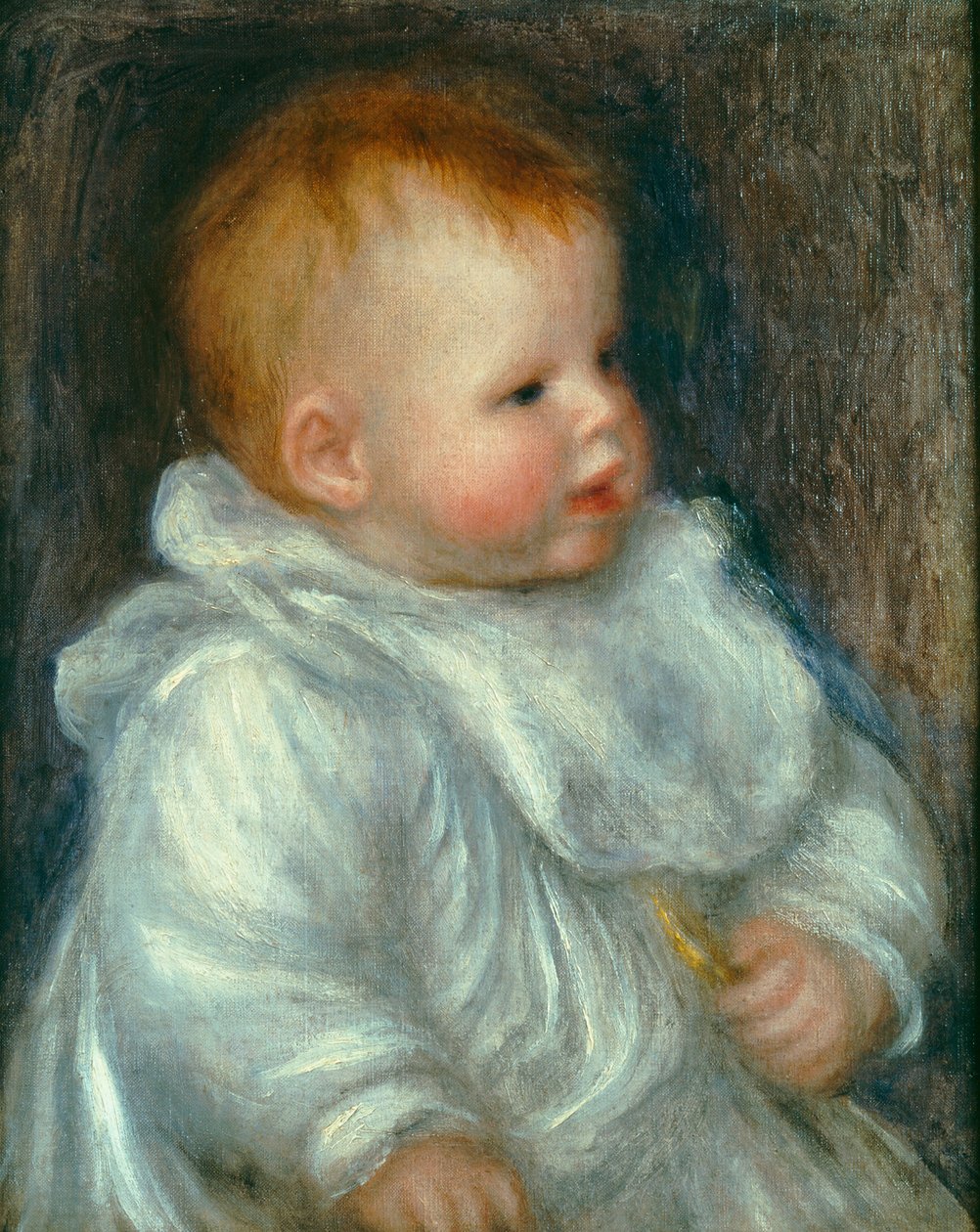 Coco portréja kék háttérrel alkotó: Pierre Auguste Renoir