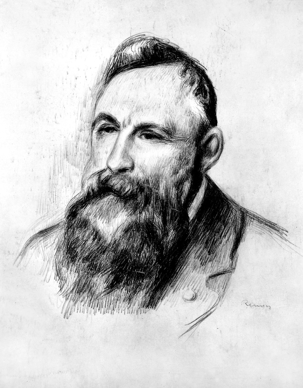 Auguste Rodin francia szobrász portréja, 1914 körül alkotó: Pierre Auguste Renoir