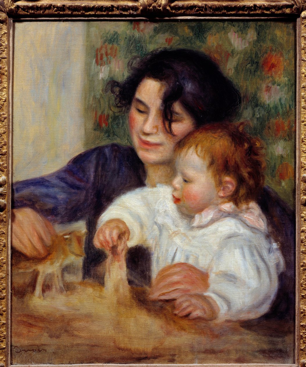 Gabrielle és Jean portréja. A festő fiának, Jean Renoirnak (1894-1979) portréja ápolónőjével, Gabrielle Renarddal (1879-1959). Pierre Auguste Renoir (1841-1919) festménye alkotó: Pierre Auguste Renoir