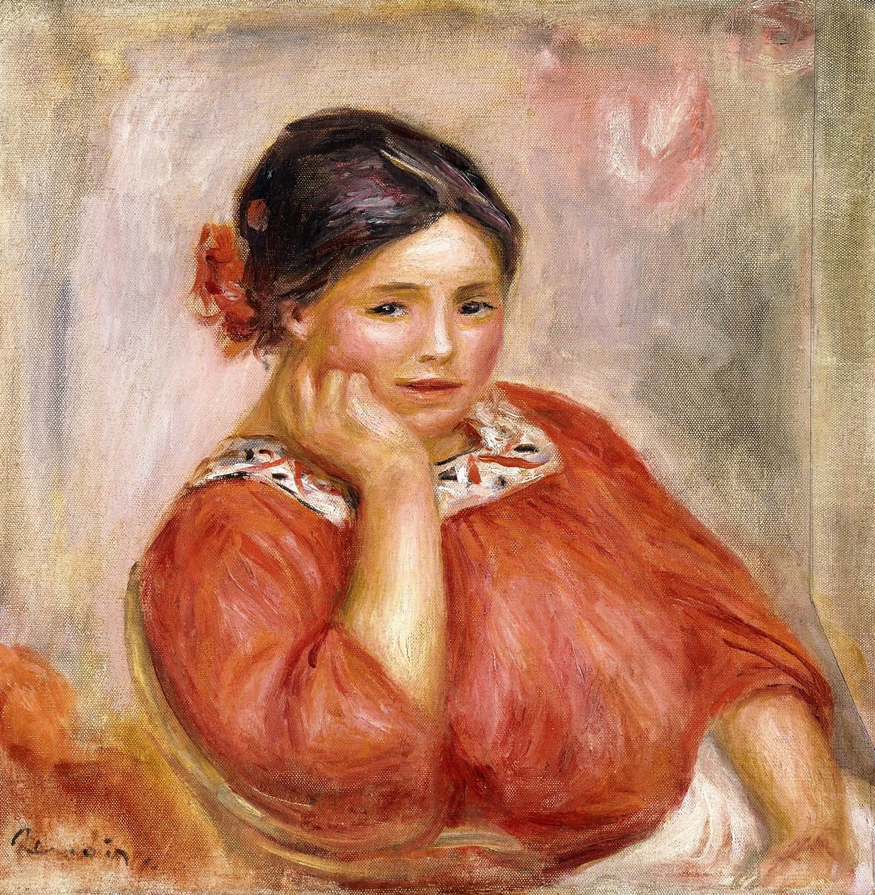 Gabrielle portréja vörös blúzban, 1896 alkotó: Pierre Auguste Renoir