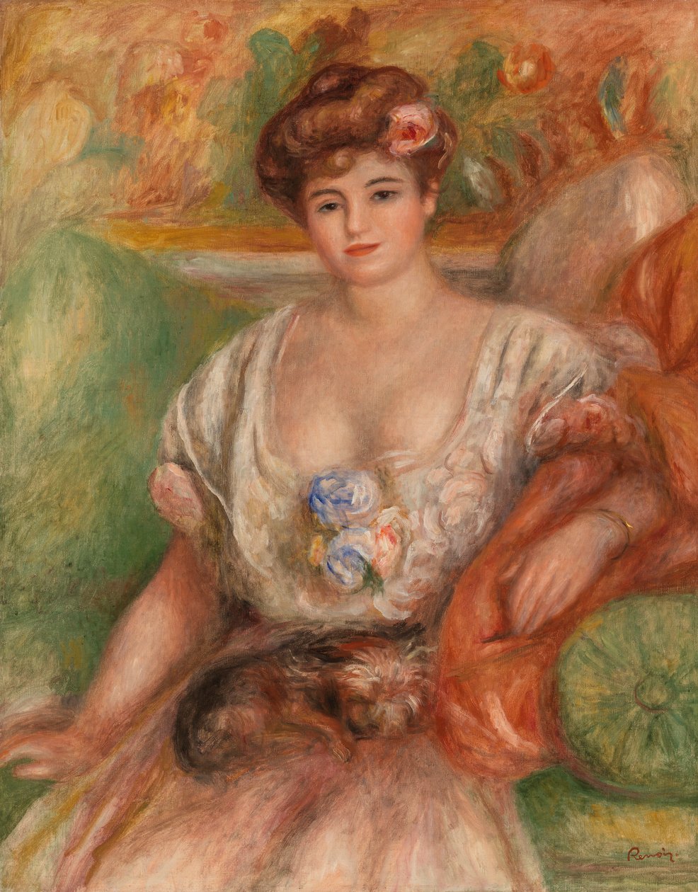 Misia Sert portréja (Fiatal nő Griffinnel) alkotó: Pierre Auguste Renoir