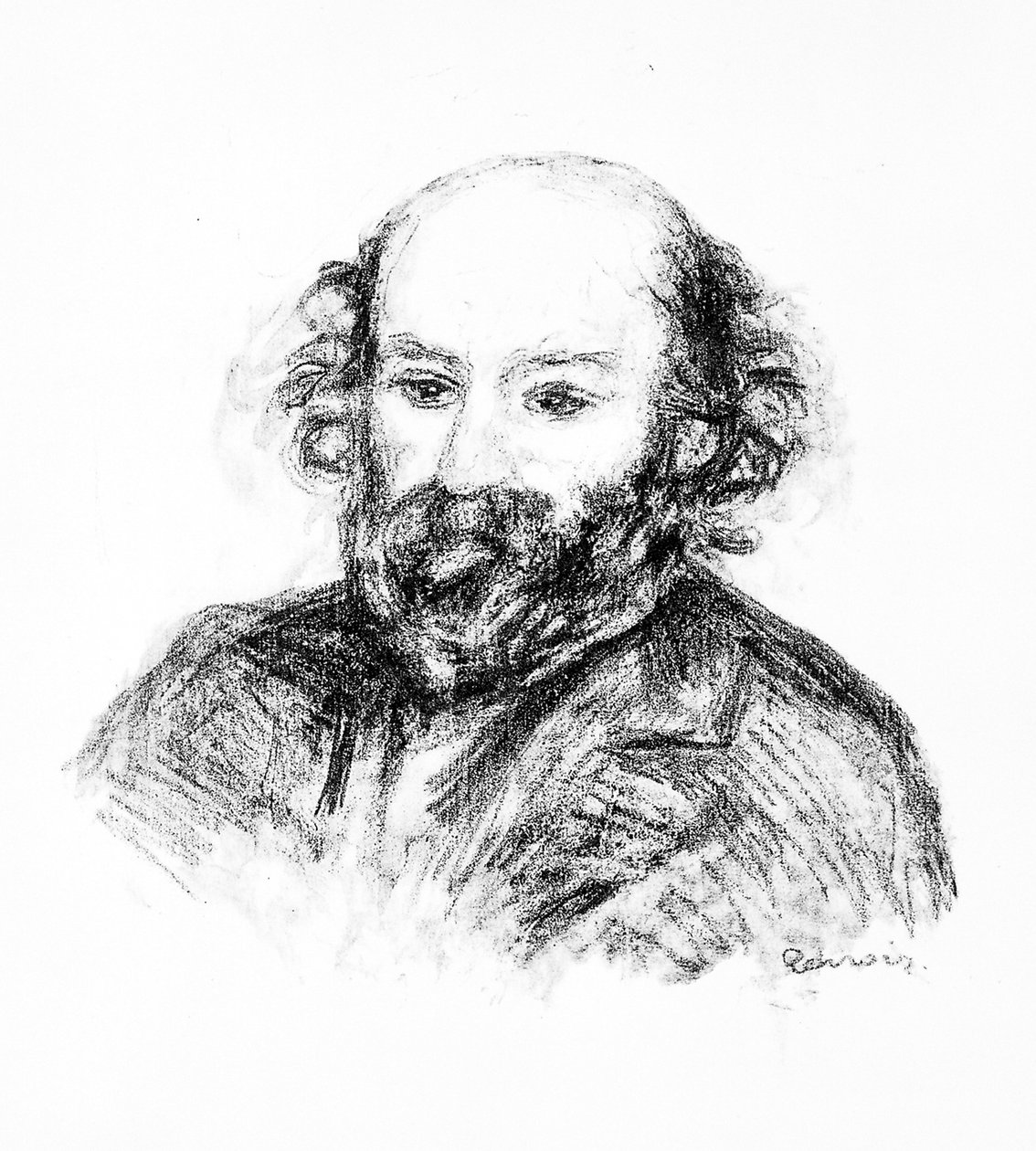 Paul Cézanne portréja, 1902 körül (litho) alkotó: Pierre Auguste Renoir