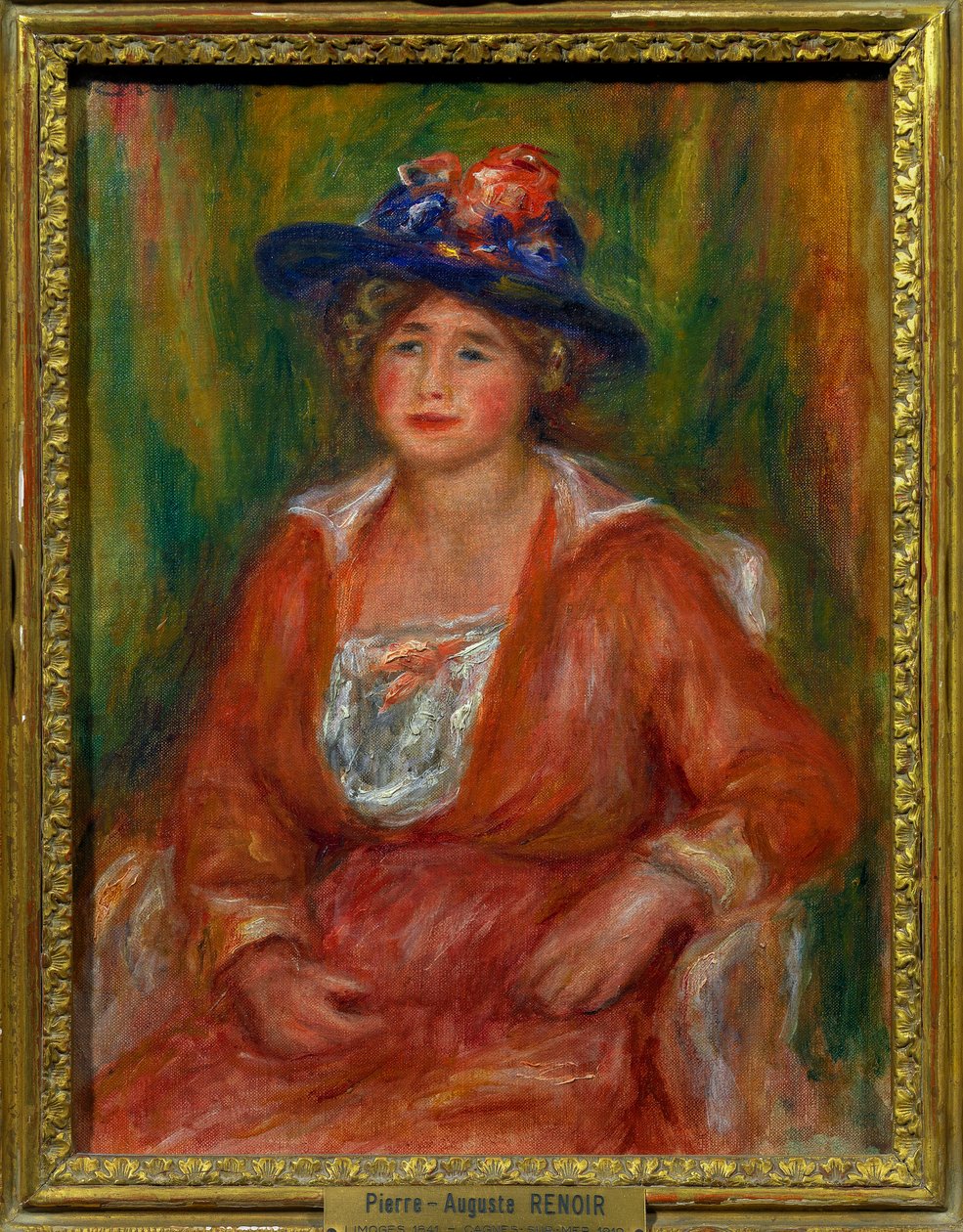 Ülő nő portréja Pierre Auguste Renoir (1841-1919) festménye, mérete 0,35 x 0,27 m Paris musee du Louvre Kötelező említés: Adomány Helene et Victor Lyon alkotó: Pierre Auguste Renoir