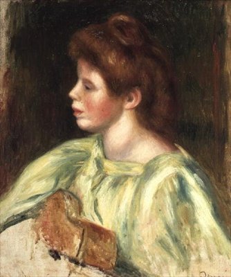 Egy gitározó nő portréja alkotó: Pierre Auguste Renoir