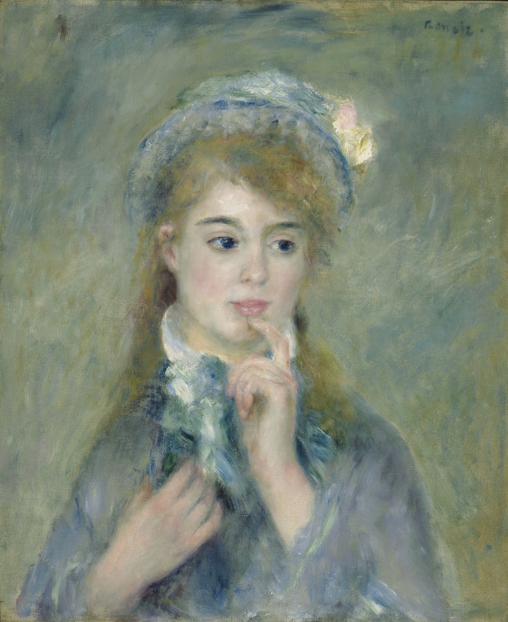 Egy fiatal nő portréja alkotó: Pierre Auguste Renoir
