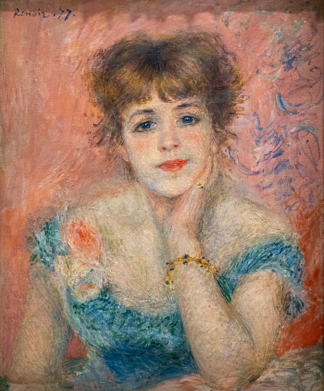 Jeanne Samary színésznő portréja alkotó: Pierre Auguste Renoir