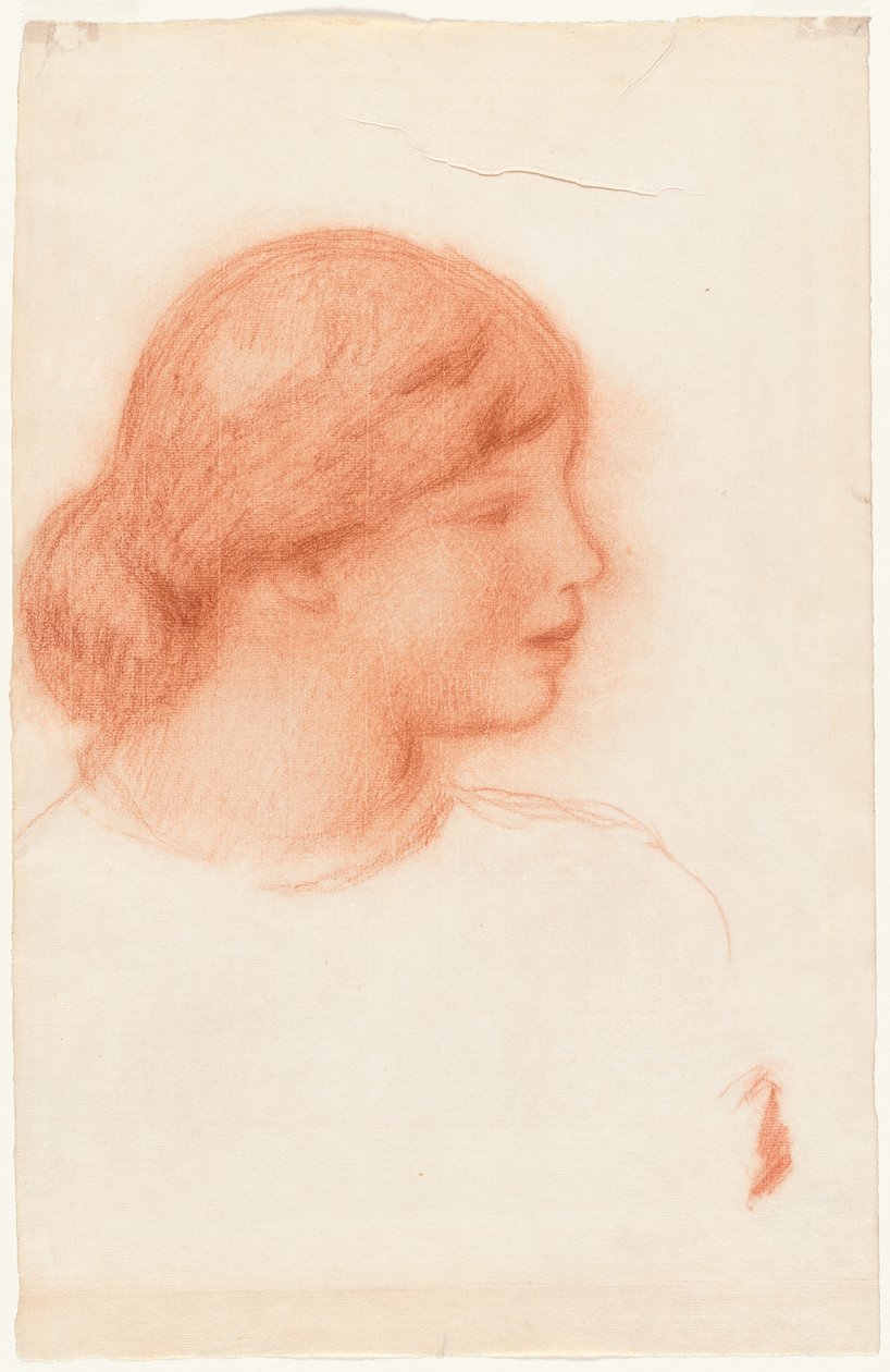Fiatal nő profilja, 1910 körül (vörös kréta) alkotó: Pierre Auguste Renoir