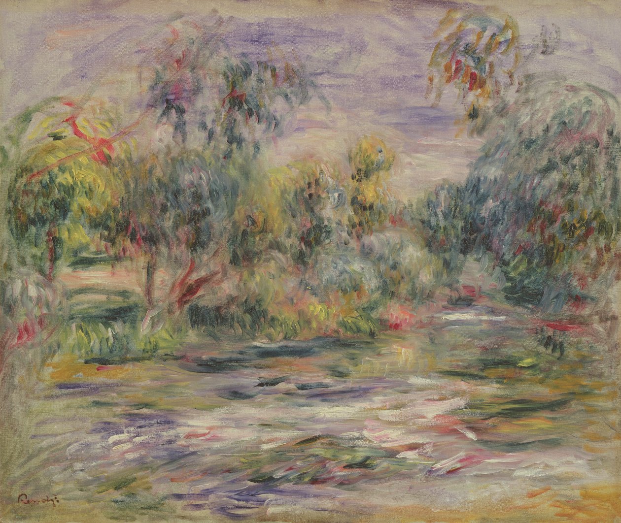 Folyói táj (kék) (olaj, vászon) alkotó: Pierre Auguste Renoir