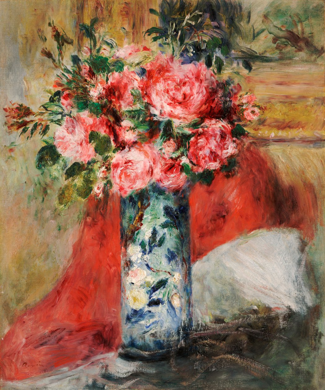 Rózsa és bazsarózsa vázában alkotó: Pierre Auguste Renoir