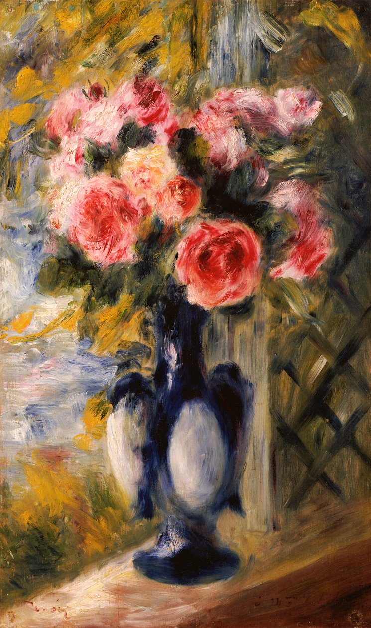 Rózsák kék vázában, 1892 alkotó: Pierre Auguste Renoir