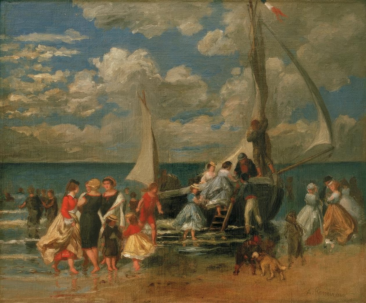 Találkozás egy hajó körül alkotó: Pierre Auguste Renoir