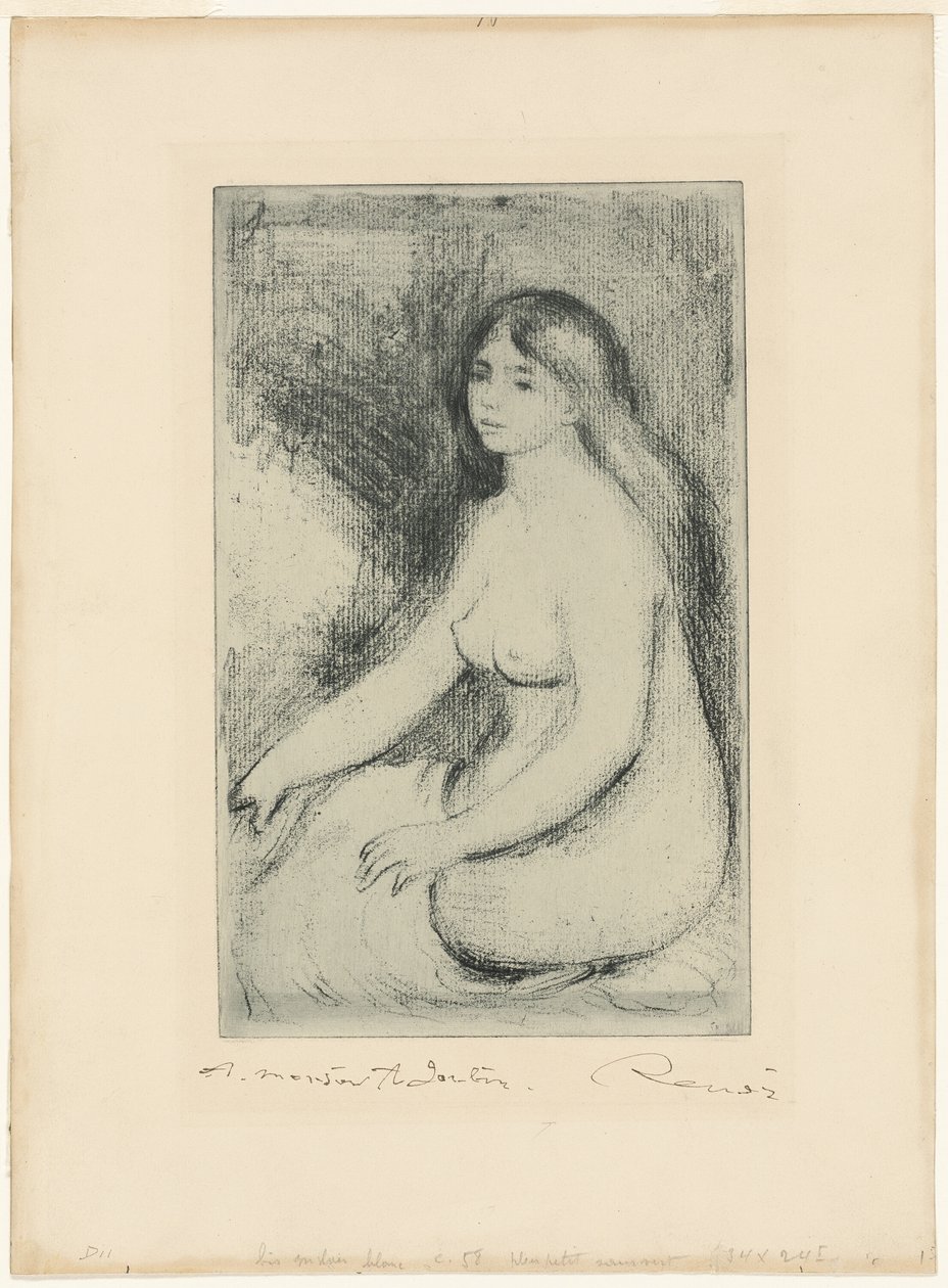 Ülő fürdőző alkotó: Pierre Auguste Renoir