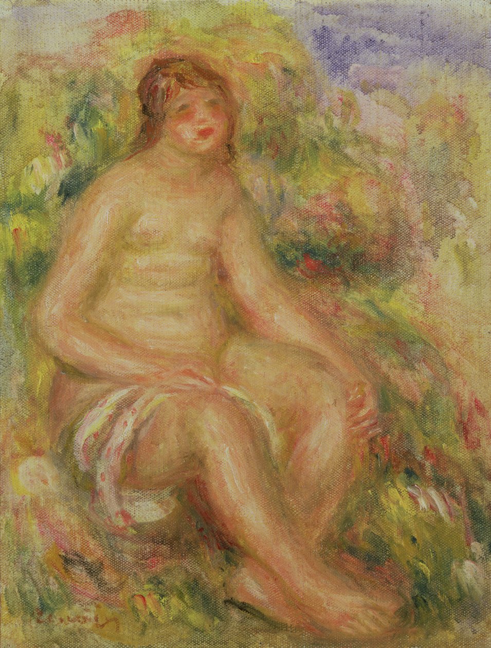 Ülő akt tájban alkotó: Pierre Auguste Renoir