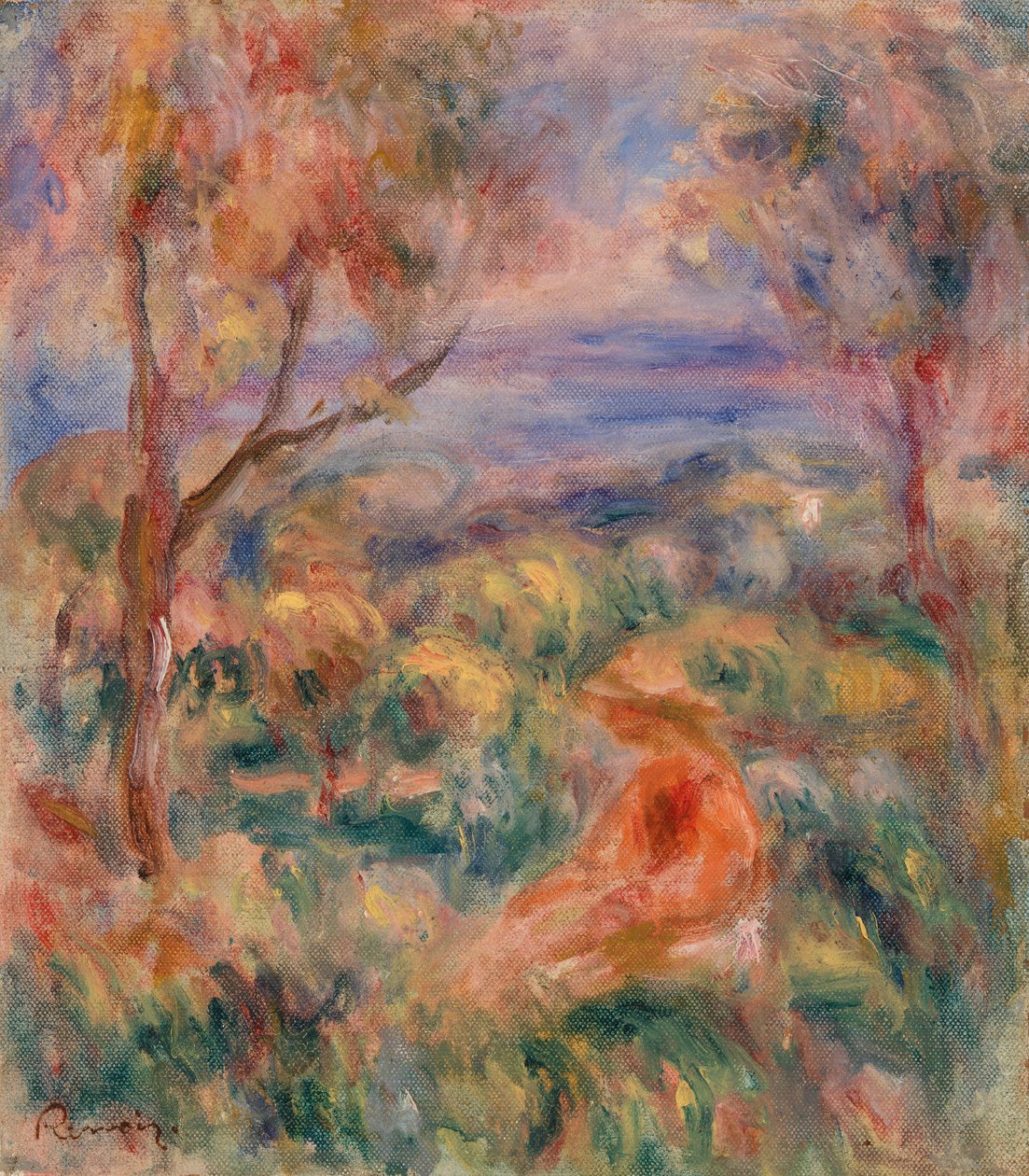 Ülő nő tengerrel a távolban (Femme assise au bord de la mer) alkotó: Pierre Auguste Renoir