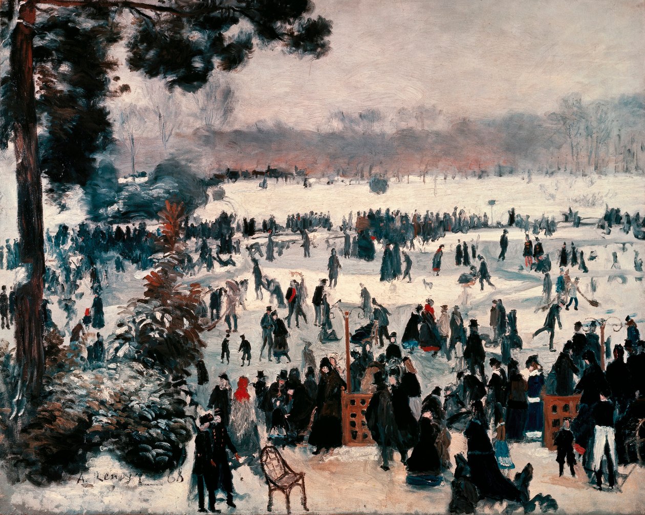 “Korcsolyázók a párizsi Bois de Boulogne-ban” alkotó: Pierre Auguste Renoir