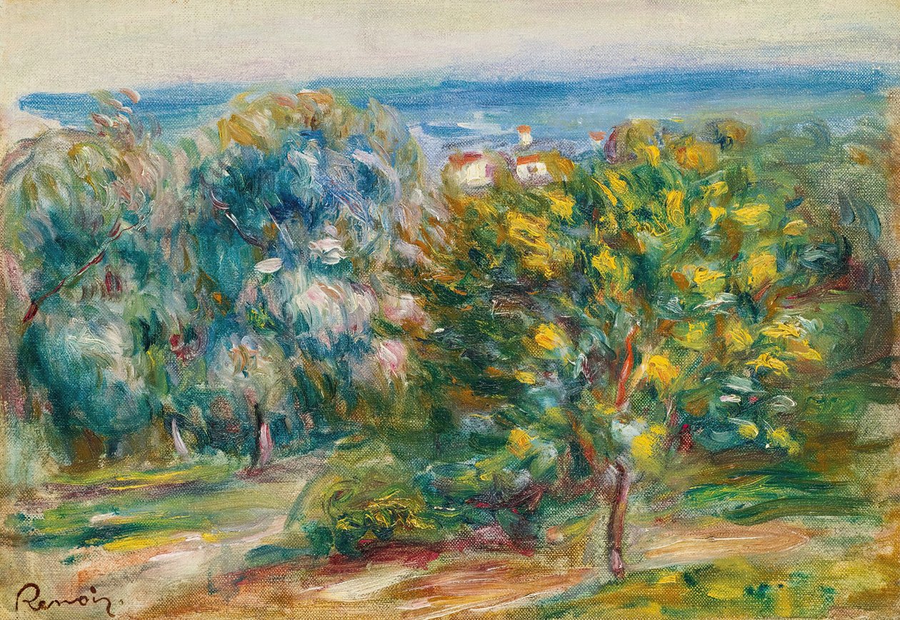 Vázlat egy tájról a Midiben alkotó: Pierre Auguste Renoir