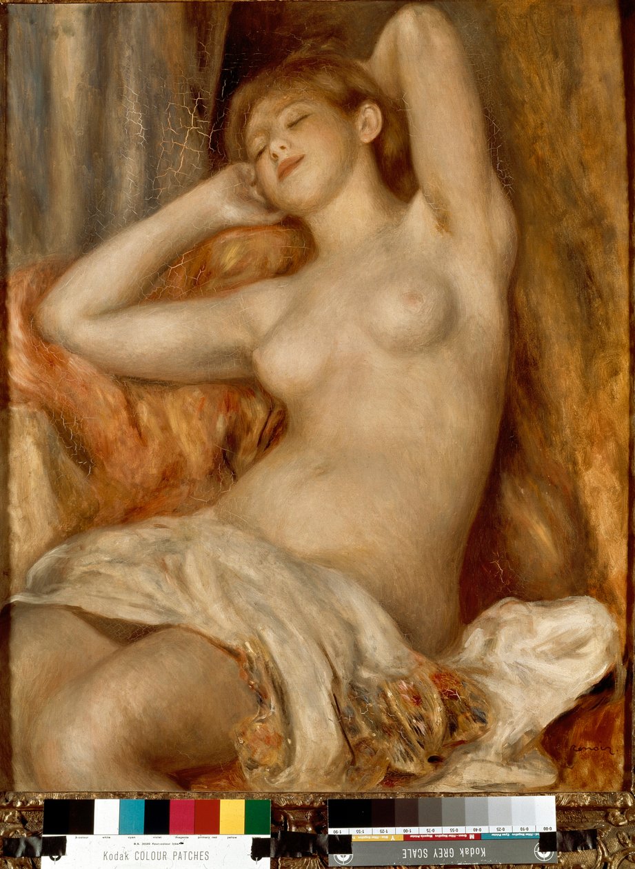 Alvó fürdőző (Alvó lány) alkotó: Pierre Auguste Renoir