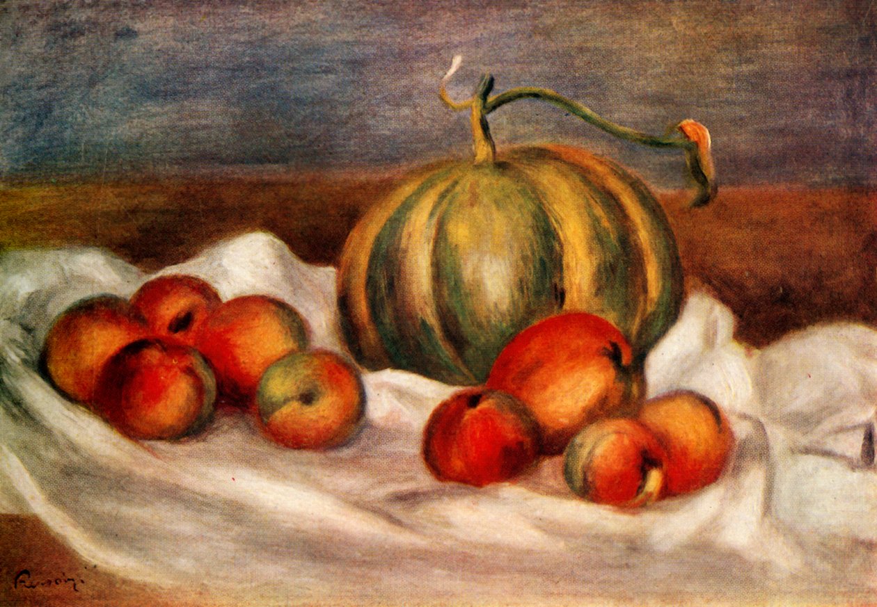 Csendélet dinnyével és őszibarackkal, 1905, 1948. alkotó: Pierre Auguste Renoir