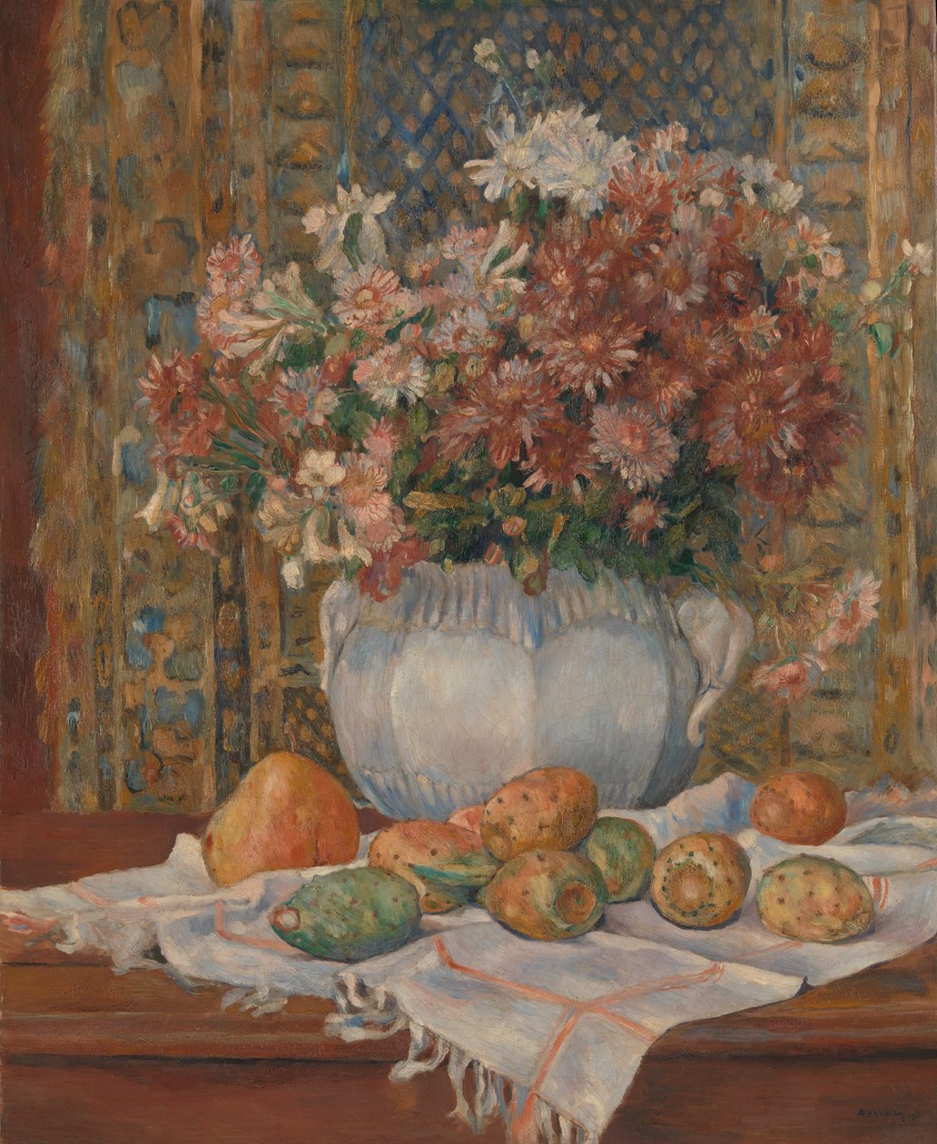 Csendélet virágokkal és fügekaktuszokkal, kb. 1885. alkotó: Pierre Auguste Renoir