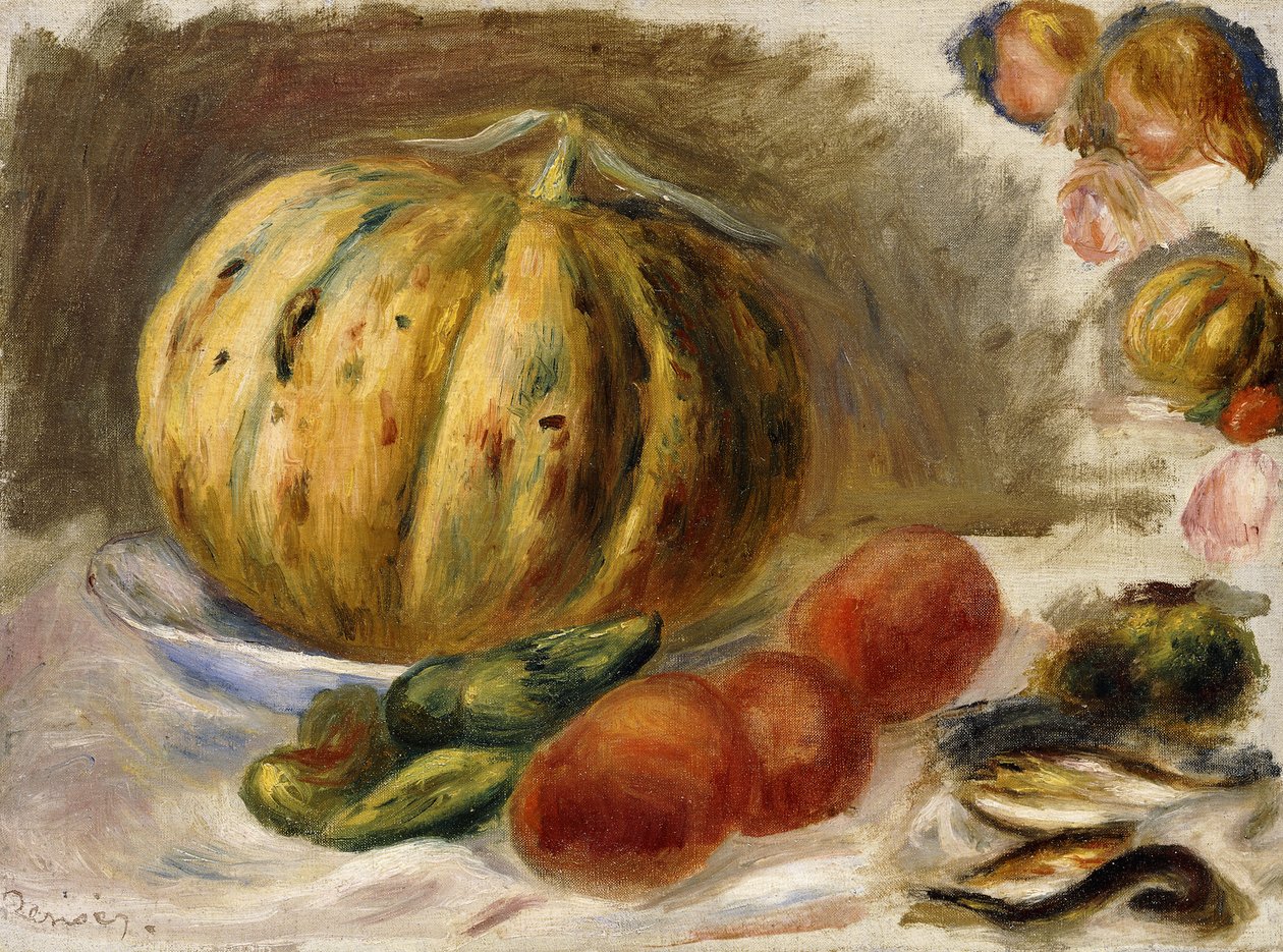 Csendélet dinnyével és paradicsommal; Nature Morte au Melon et Tomates, 1900 körül alkotó: Pierre Auguste Renoir
