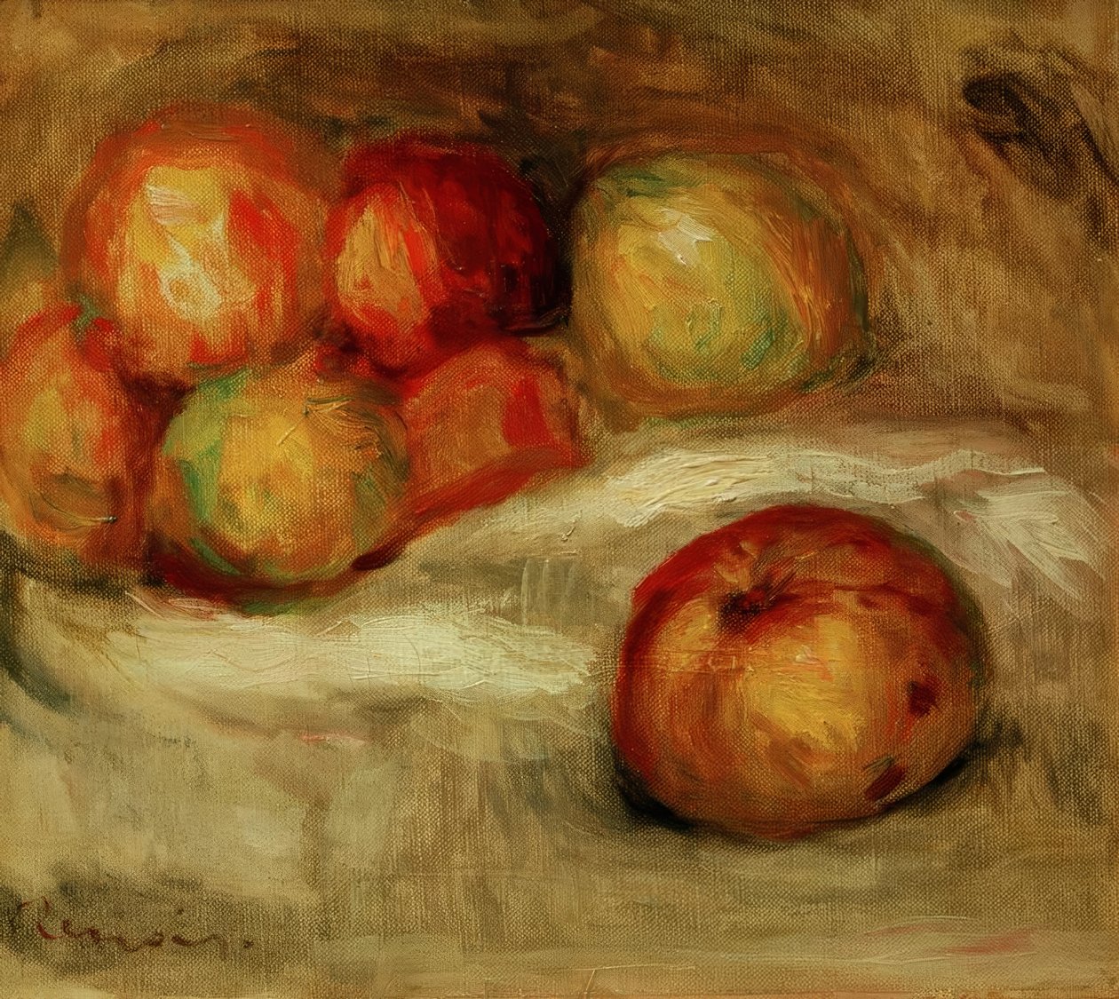 Csendélet almával alkotó: Pierre Auguste Renoir