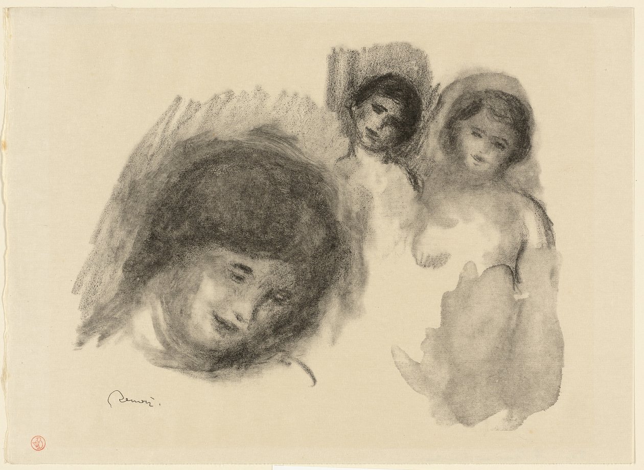 Kő három vázlattal alkotó: Pierre Auguste Renoir