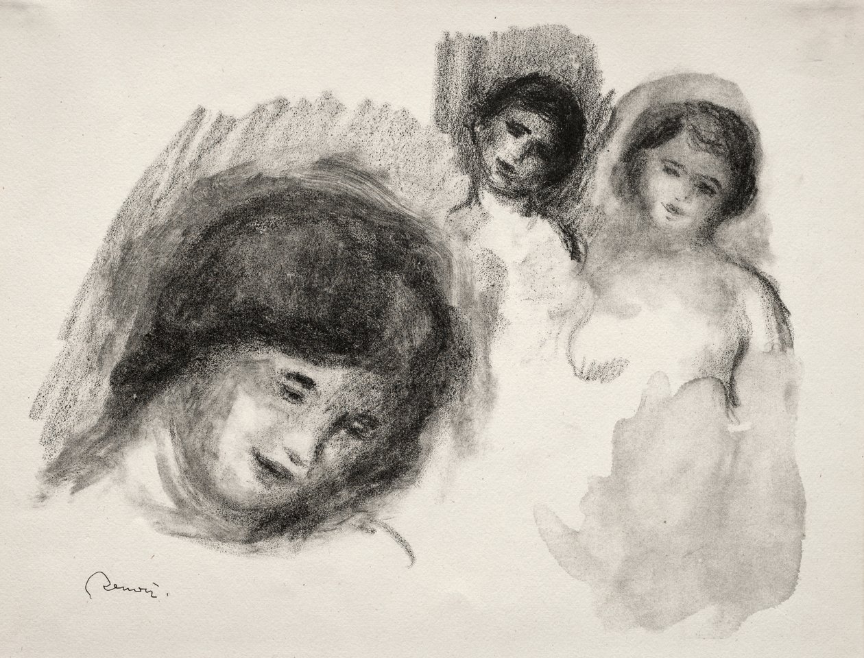 Kő három vázlattal alkotó: Pierre Auguste Renoir
