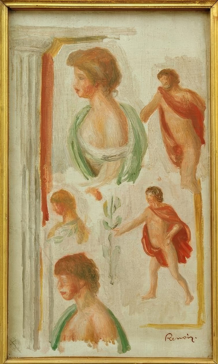 Az ókorból származó alakok tanulmányozása alkotó: Pierre Auguste Renoir