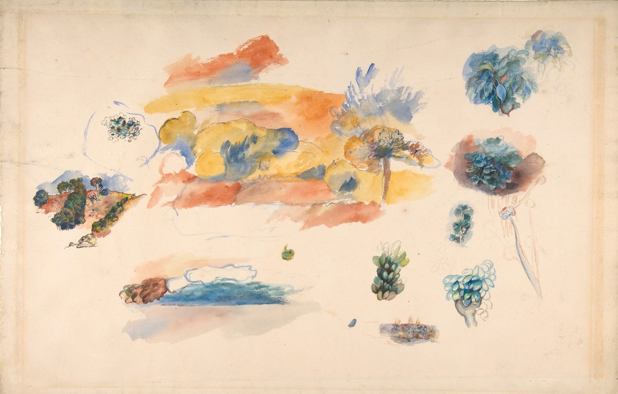 Tanulmányok tájról, fákról és egzotikus gyümölcsökről, kb. 1885. alkotó: Pierre Auguste Renoir