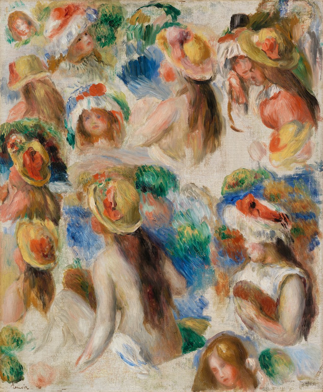 Tanulmány a fejekről alkotó: Pierre Auguste Renoir