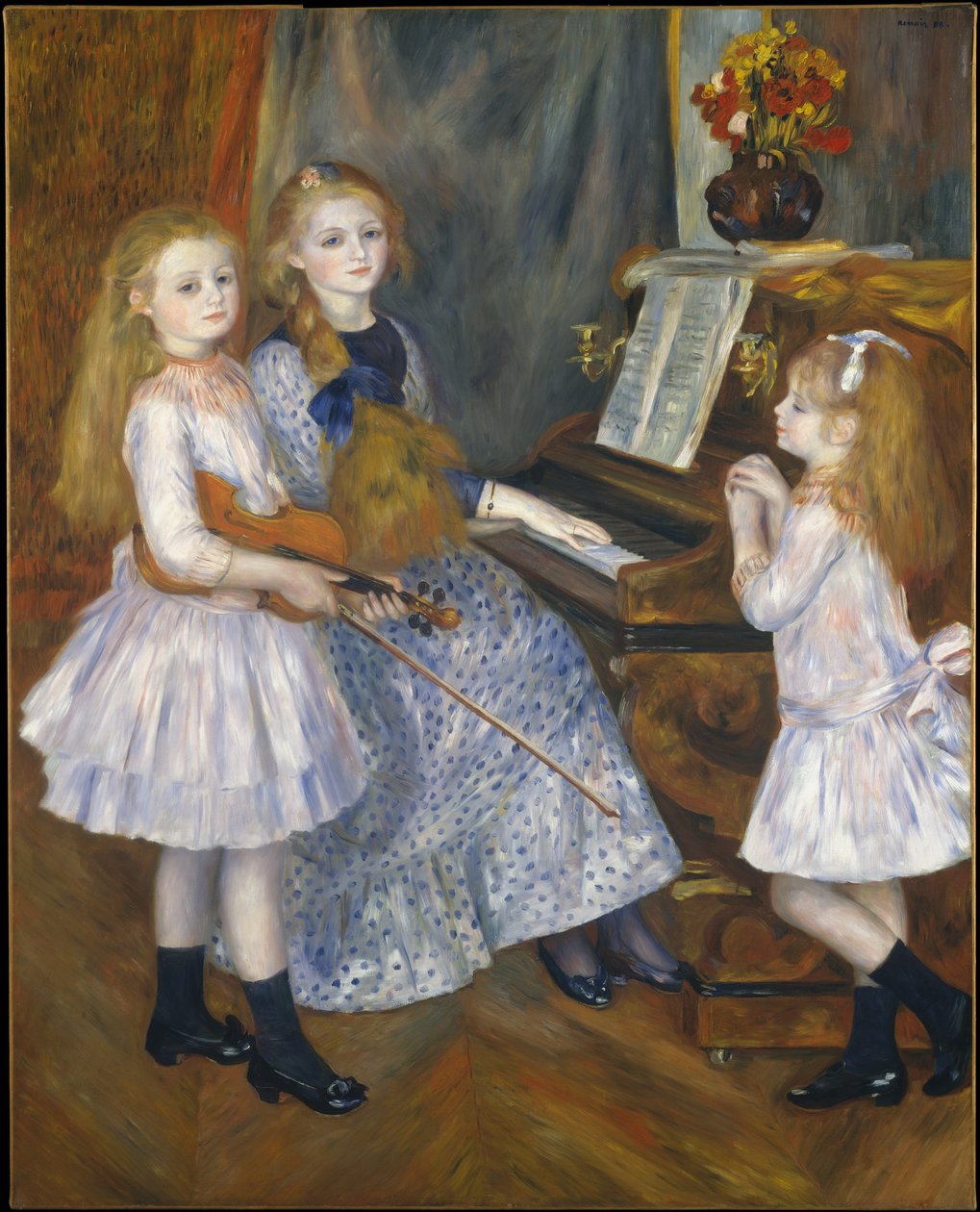 Catulle Mendes lányai a zongoránál alkotó: Pierre Auguste Renoir