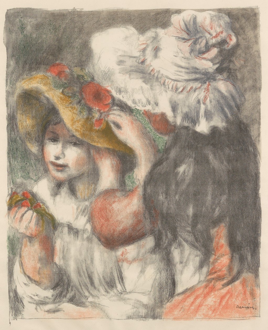 A virágokkal kitűzött kalap A kitűzött kalap, 1898. alkotó: Pierre Auguste Renoir