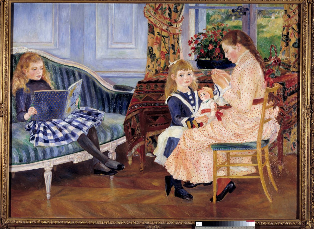 A gyerekek délutánja Wargemontban. Pierre Auguste Renoir (1841-1919) festménye, olaj, vászon alkotó: Pierre Auguste Renoir