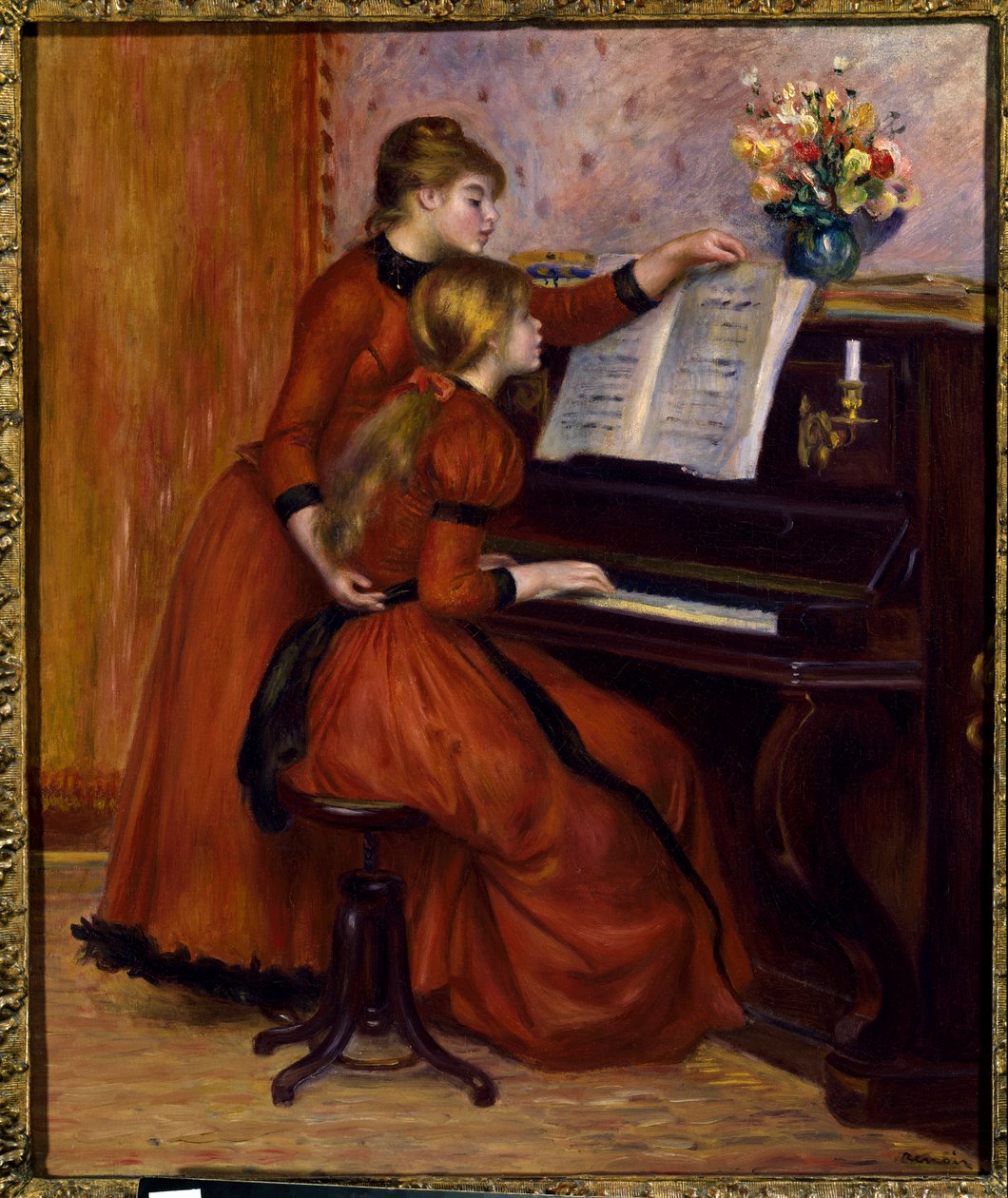 A zongora lekon Pierre Auguste Renoir (1841-1919) festménye alkotó: Pierre Auguste Renoir