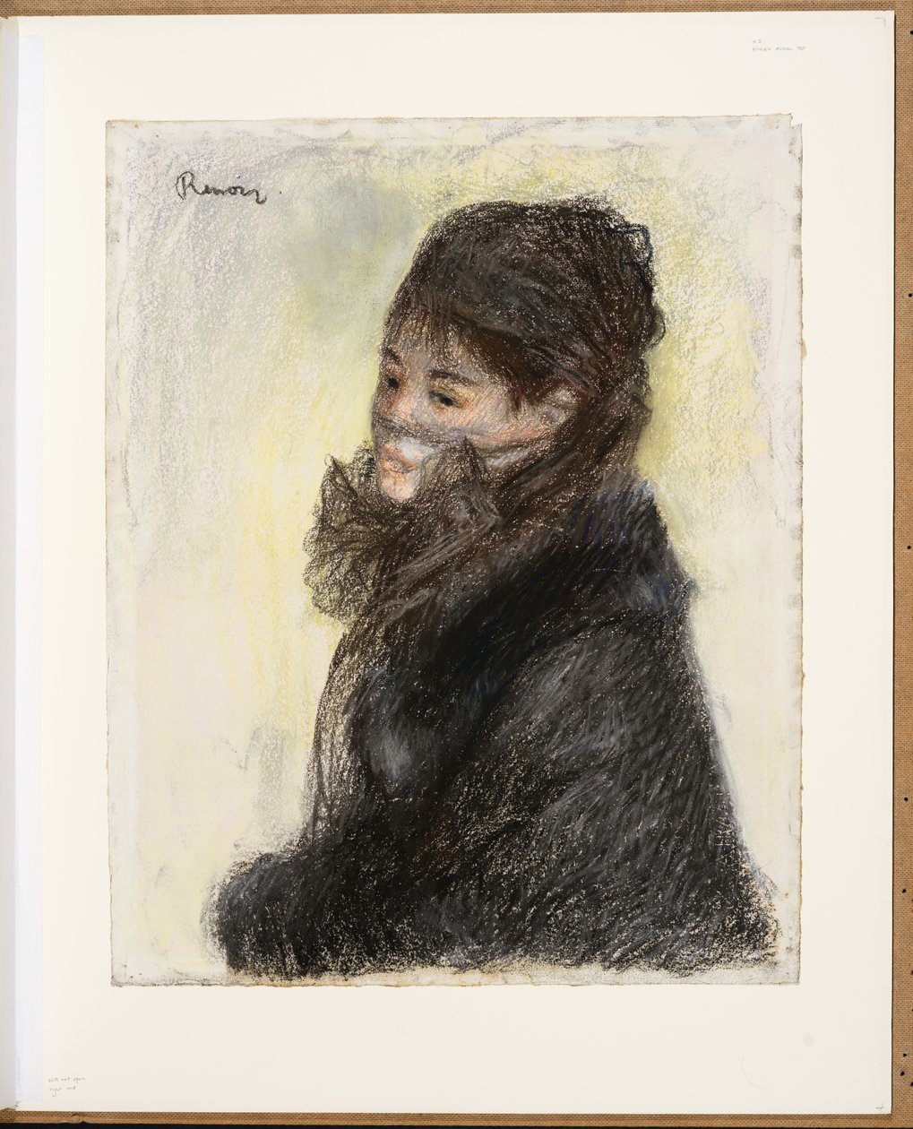 A fátyolos nő, 1877-79 körül (kréta, pasztell, papír) alkotó: Pierre Auguste Renoir