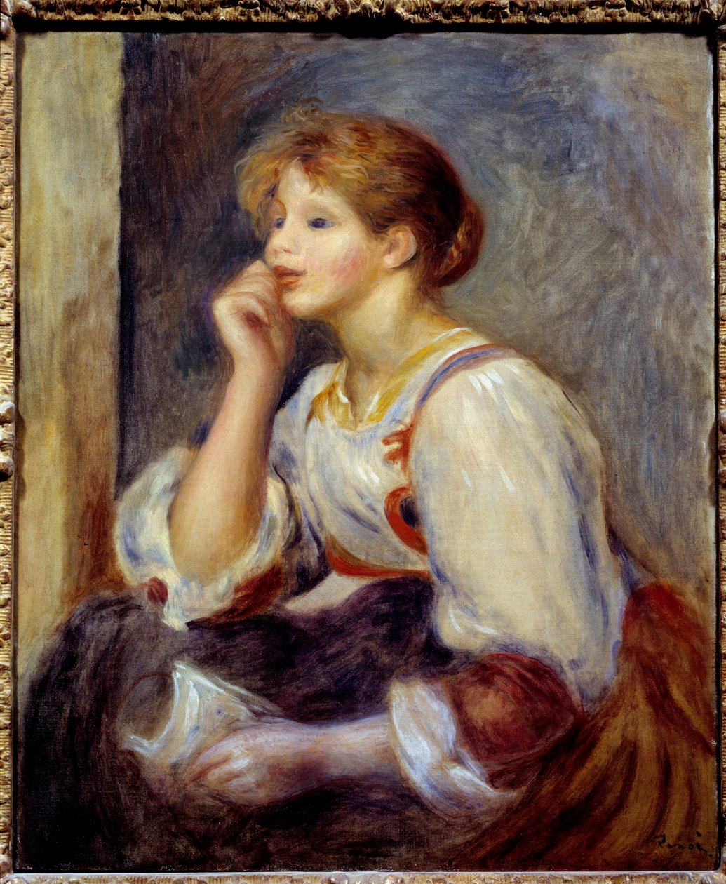 A nőnél van a levél. Pierre Auguste Renoir (1841-1919) festménye alkotó: Pierre Auguste Renoir