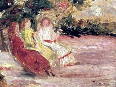 Három nő a parkban alkotó: Pierre Auguste Renoir