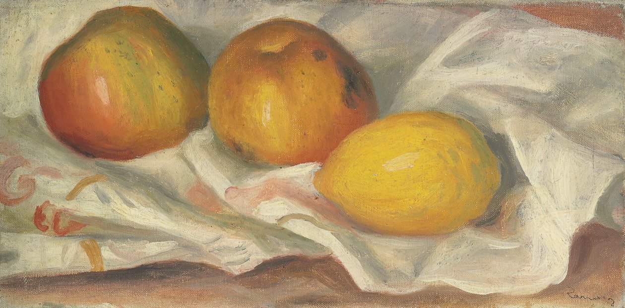 Két alma és egy citrom alkotó: Pierre Auguste Renoir