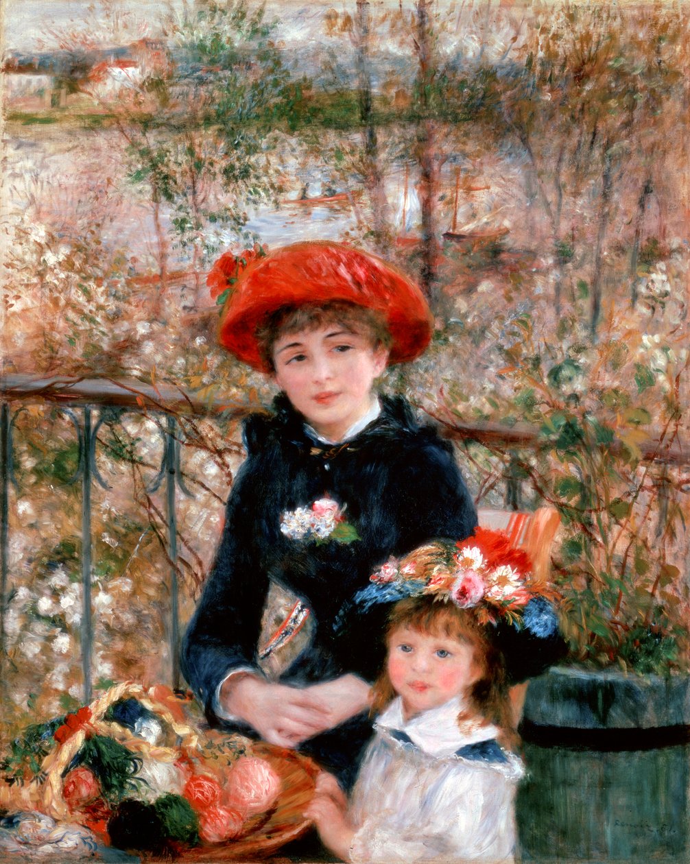 Két nővér a teraszon, 1881. alkotó: Pierre Auguste Renoir